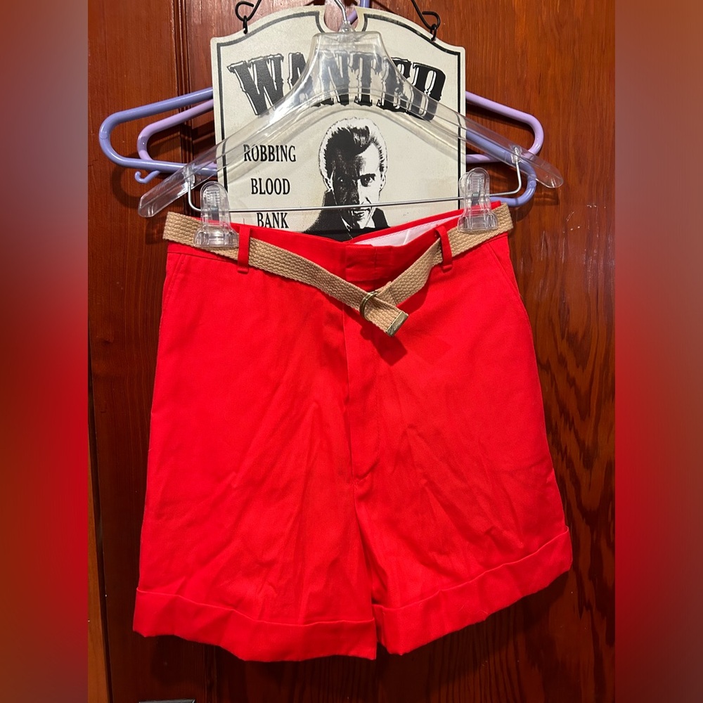Vintage 70s red high waisted shorts Dickies nwt